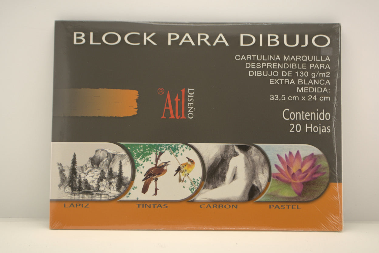 Block para Dibujo – Papel Marquilla 20 Hojas (33.5 x 24 cm)