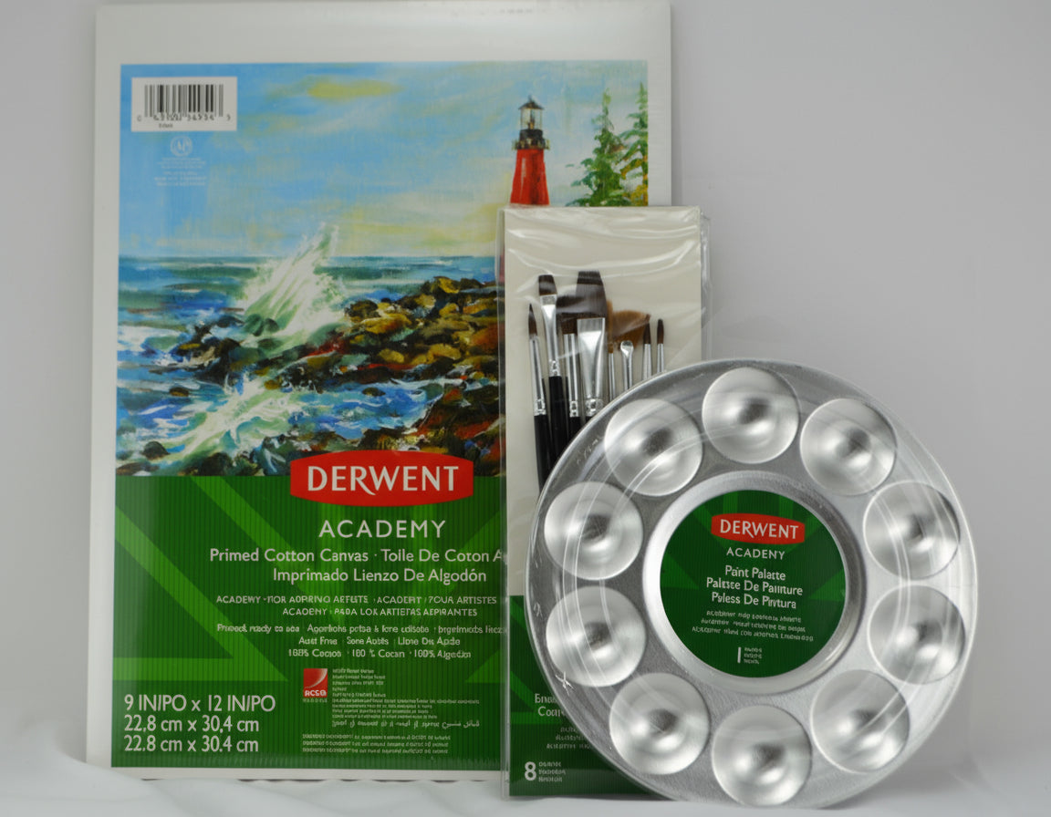 Set Block Canvas + Godete y Juego de Pinceles – Kit Completo para Pintura Artística