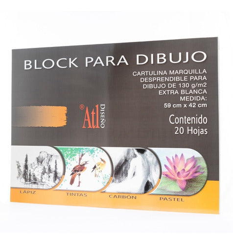 Block para Dibujo – Papel Marquilla 20 Hojas (33.5 x 24 cm)