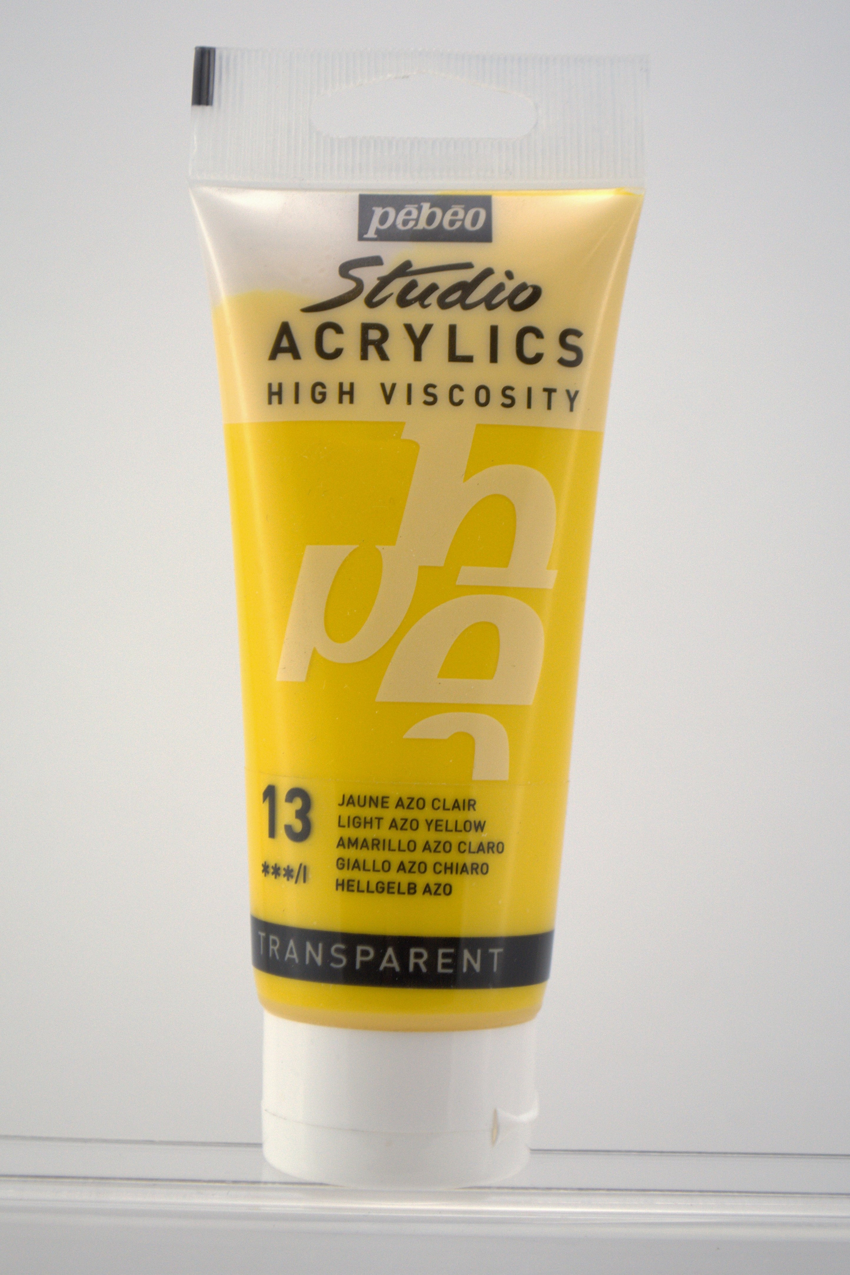 Pébéo Studio - Vernice Acrilica Alta Viscosità, Colore Arancione Fluorescente Trasparente, Tubo Da 100 Ml, Finitura Opaca Satinata, Per Tela, Legno E Mixed Media